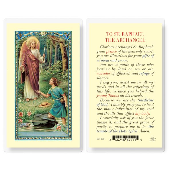 Saint Raphael Laminated Holy Card (pack of 25)