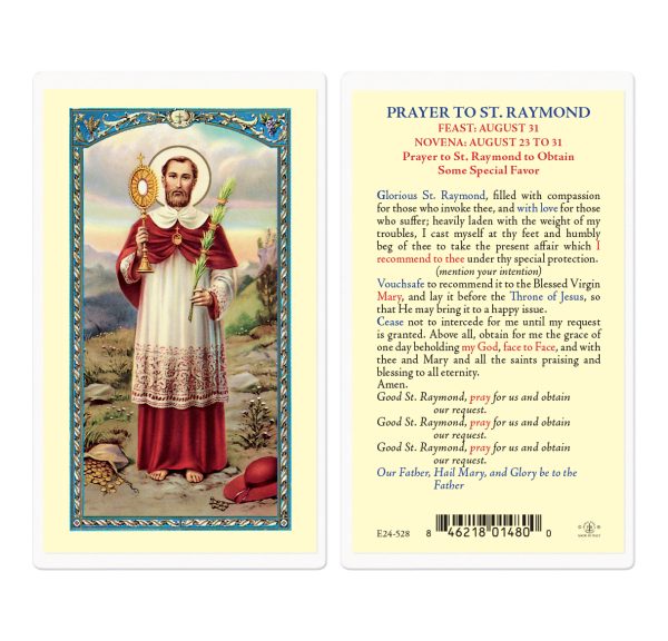 Saint Raymond Laminated Prayer Card (pack of 25)