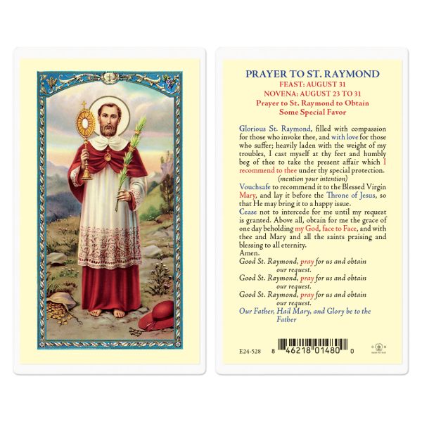 Saint Raymond Laminated Holy Card (pack of 25)