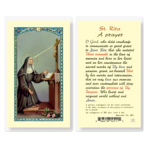 Saint Rita Laminated Prayer Card (pack of 25)