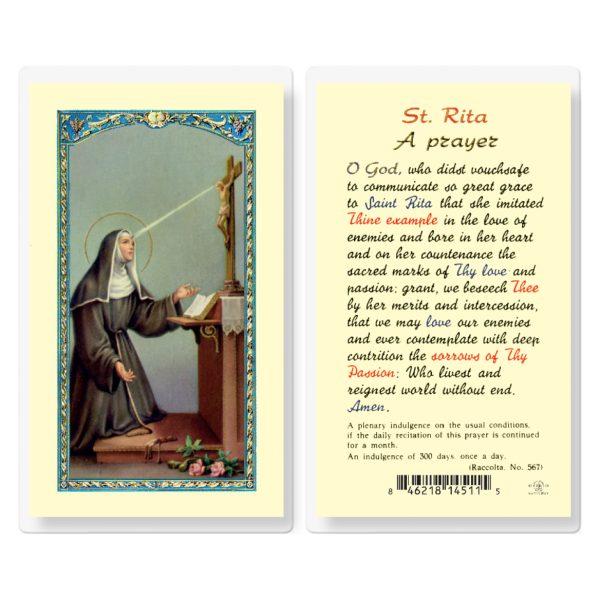 Saint Rita Laminated Holy Card (pack of 25)