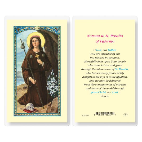 Saint Rosalia of Palermo Laminated Holy Card (pack of 25)