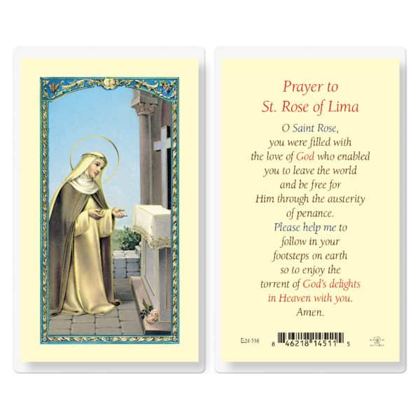 Saint Rose of Lima Laminated Holy Card (pack of 25)