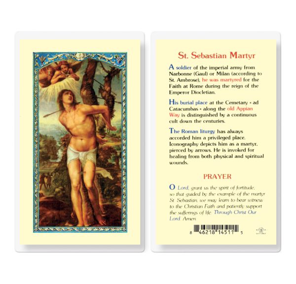 Saint Sebastian Athletes Prayer Laminated Prayer Card (pack of 25)