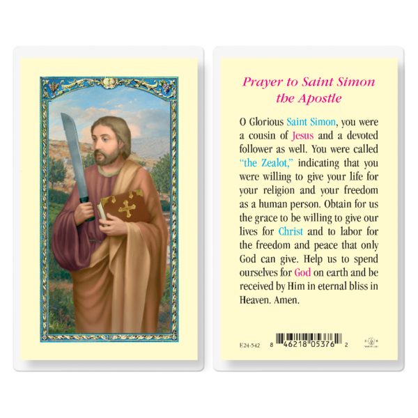 Saint Simon Laminated Holy Card (pack of 25)