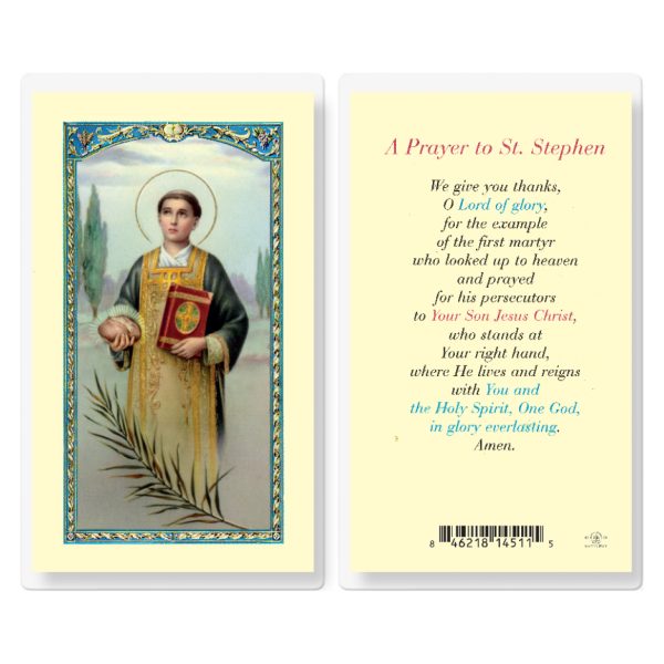 Saint Stephen Laminated Holy Card (pack of 25)