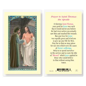 Saint Thomas the Apostle Laminated Prayer Card (pack of 25)