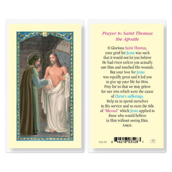 Saint Thomas the Apostle Laminated Holy Card (pack of 25)