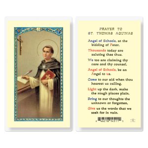 Saint Thomas Aquinas Laminated Prayer Card (pack of 25)
