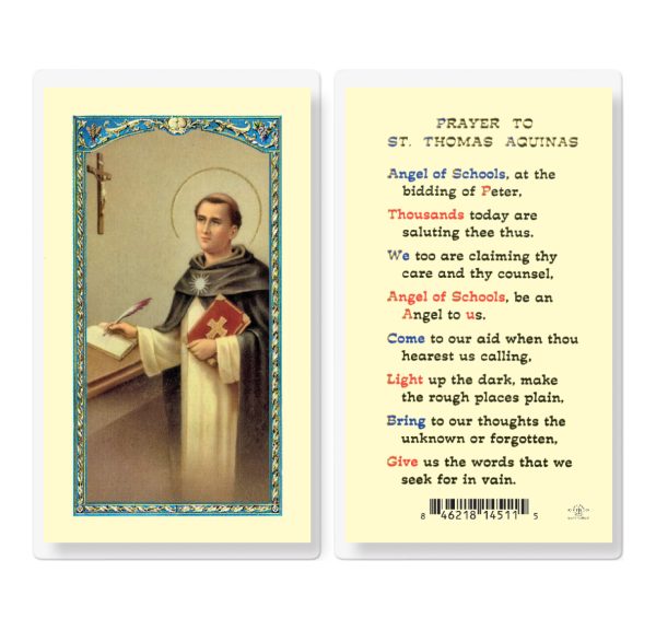 Saint Thomas Aquinas Laminated Prayer Card (pack of 25)