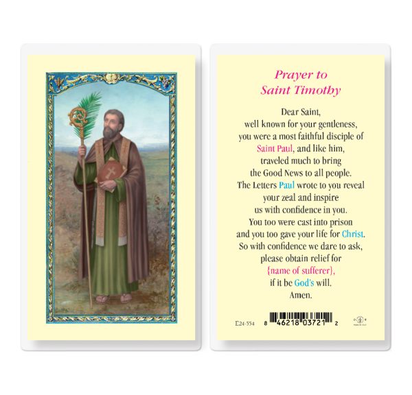 Saint Timothy Laminated Prayer Card (pack of 25)