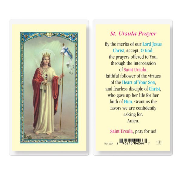 Saint Ursula Laminated Prayer Card (pack of 25)