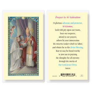 Saint Valentine Laminated Prayer Card (pack of 25)