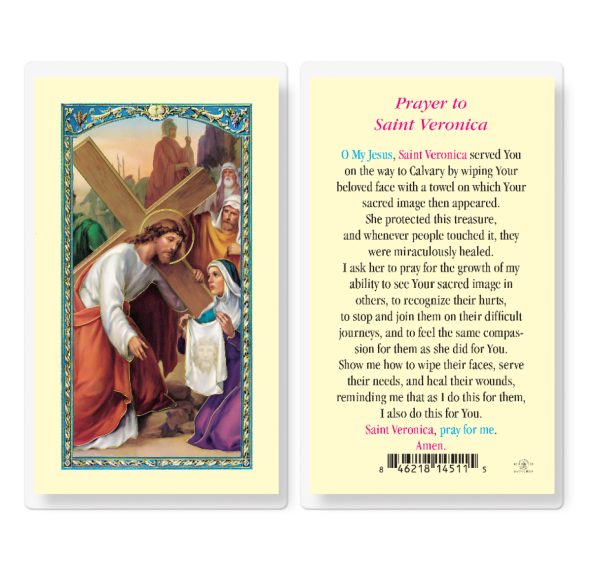 Saint Veronica Laminated Prayer Card (pack of 25)