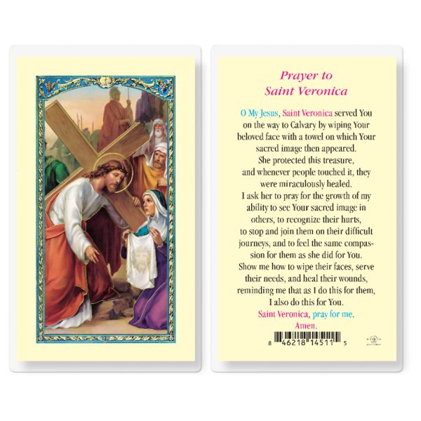 Saint Veronica Laminated Holy Card (pack of 25)