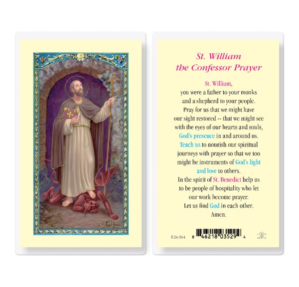 Saint William Laminated Prayer Card (pack of 25)