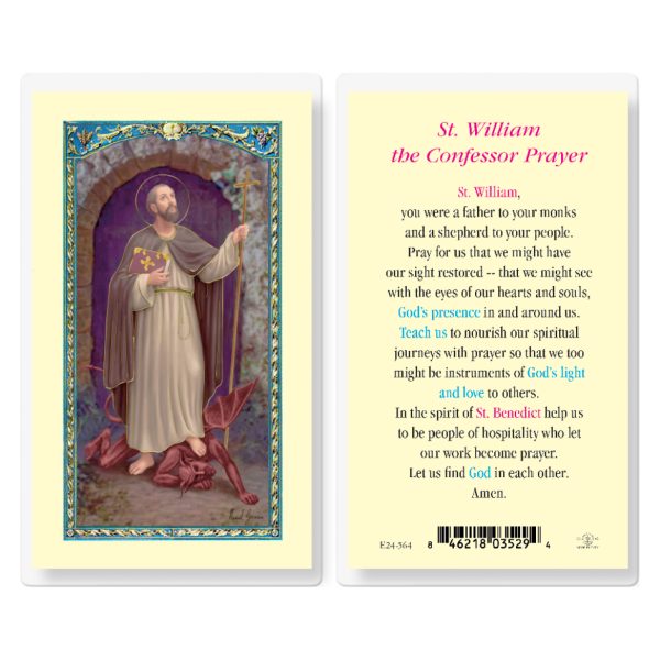 Saint William Laminated Holy Card (pack of 25)