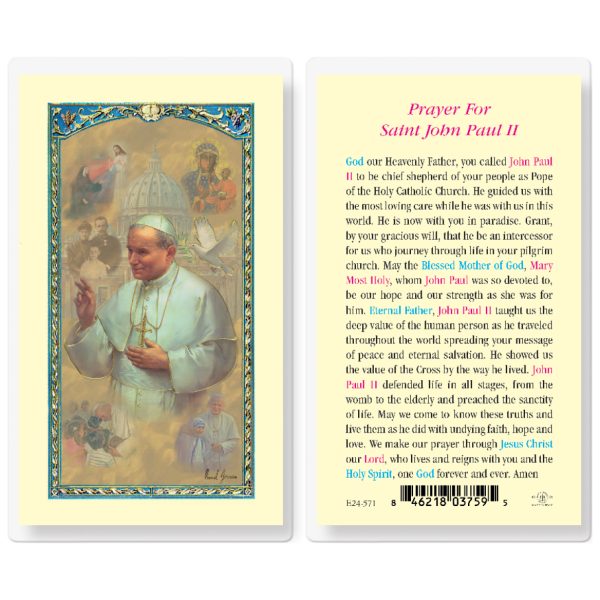 Saint John Paul II Laminated Holy Card (pack of 25)