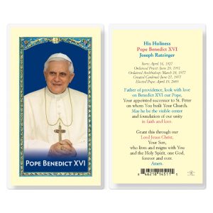 Pope Benedict XVI Laminated Prayer Card (pack of 25)