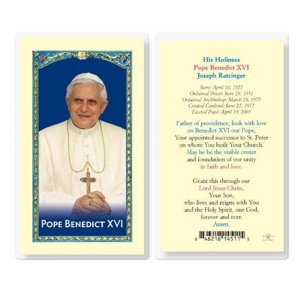 Pope Benedict XVI Laminated Prayer Card (pack of 25)