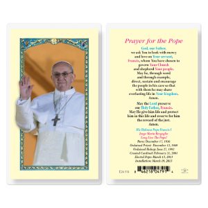 Pope Francis Laminated Prayer Card (pack of 25)