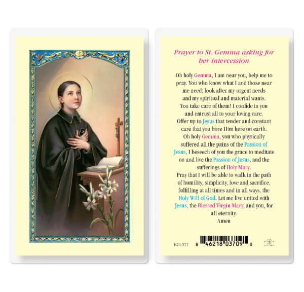 Saint Gemma Laminated Prayer Card (pack of 25)