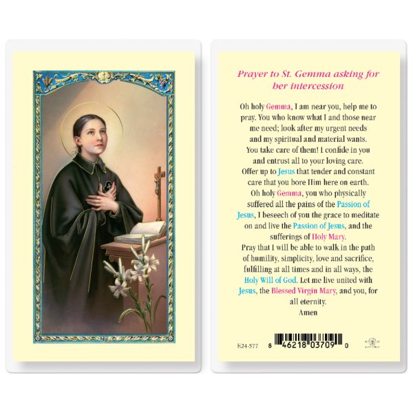 Saint Gemma Laminated Holy Card (pack of 25)