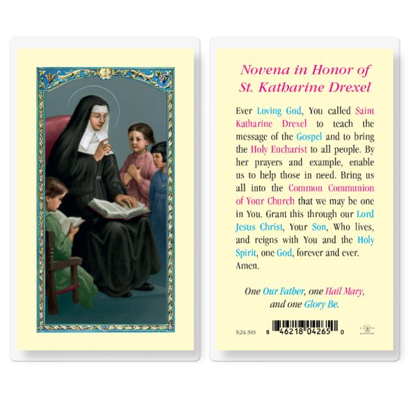 Saint Katharine Drexel Laminated Prayer Card (pack of 25)