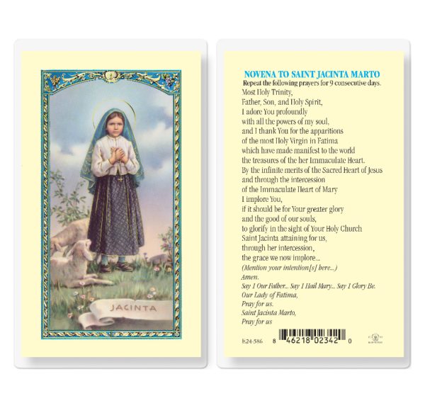 Saint Jacinta Marto Laminated Prayer Card (pack of 25)