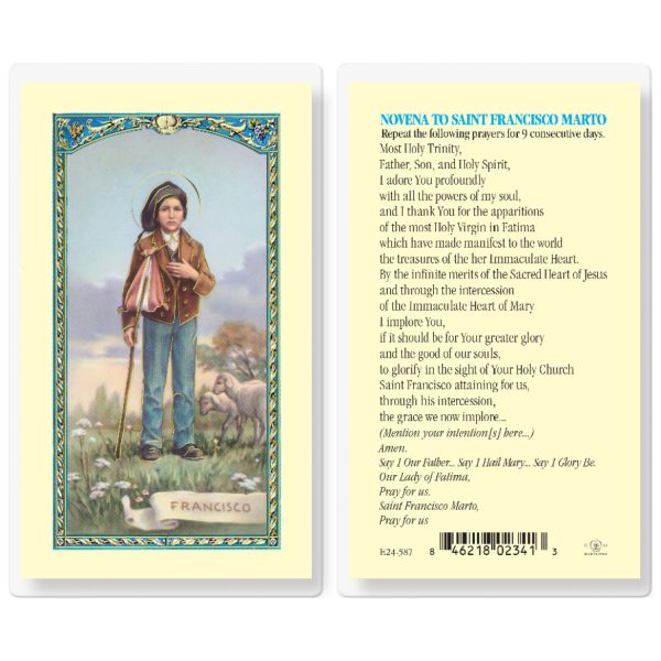 Saint Francisco Marto Novena Laminated Holy Card