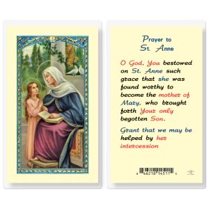 Saint Anne Laminated Prayer Card (pack of 25)