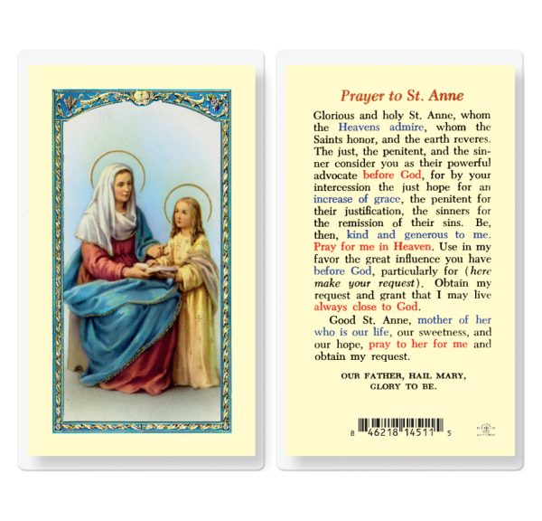 Saint Anne Laminated Prayer Card (pack of 25)