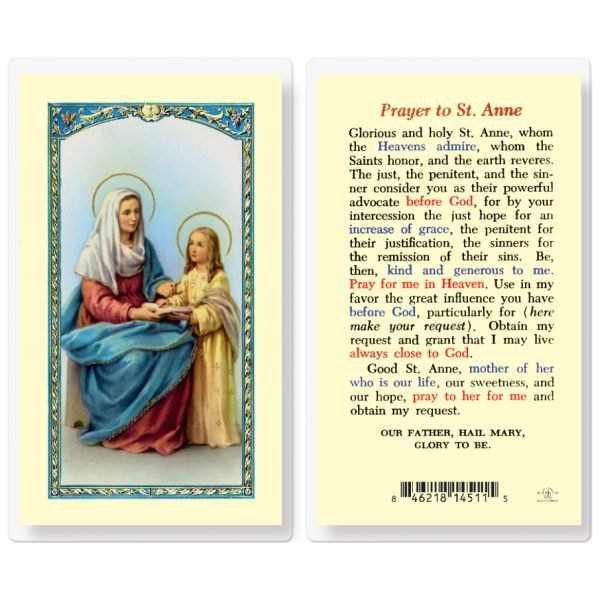 Saint Anne Laminated Holy Card (pack of 25)