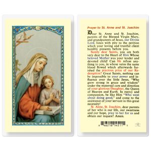 Saint Anne and Saint Joaquim Laminated Prayer Card (pack of 25)