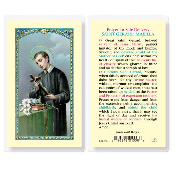 Saint Gerard Safe Delivery Laminated Prayer Card (pack of 25)