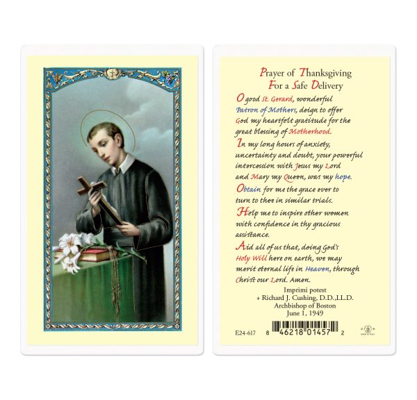 Saint Gerard Thanksgiving Prayer Laminated Prayer Card (pack of 25)