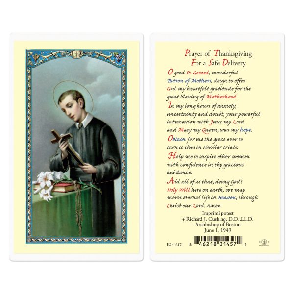 Saint Gerard Thanksgiving Prayer Laminated Holy Card (pack of 25)