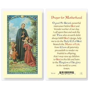 Saint Gerard Motherhood Laminated Prayer Card (pack of 25)