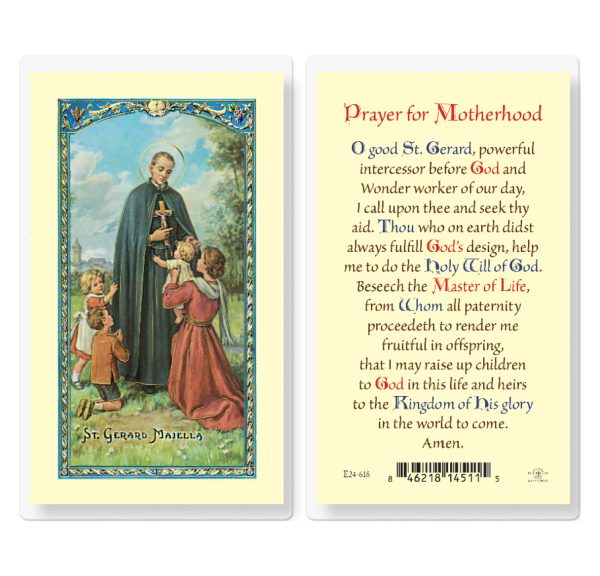 Saint Gerard Motherhood Laminated Prayer Card (pack of 25)