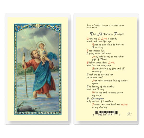 Saint Christopher Motorist's Prayer Laminated Prayer Card (pack of 25)