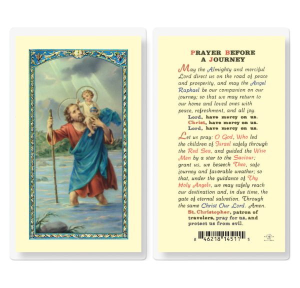 Saint Christopher Before a Journey Laminated Prayer Card (pack of 25)