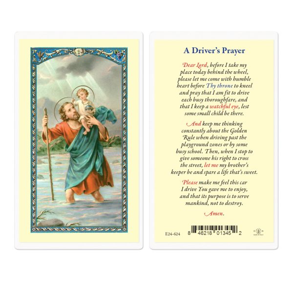 Saint Christopher Drivers Prayer Laminated Prayer Card (pack of 25)