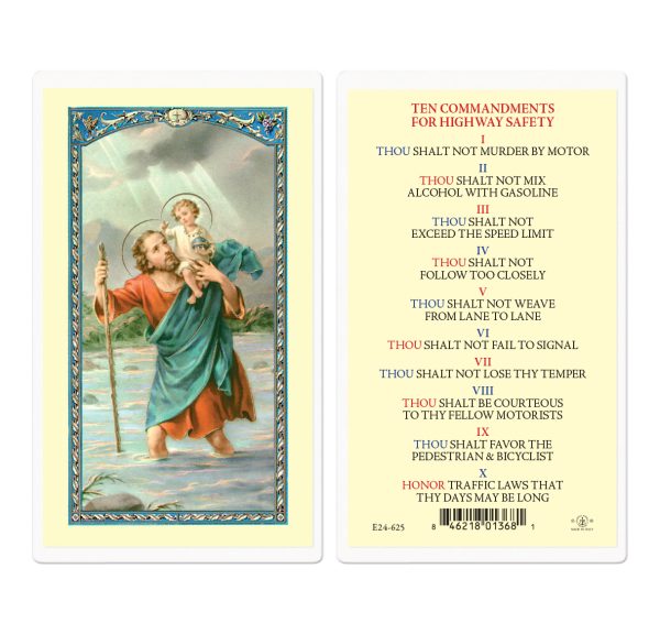 Saint Christopher Highway Safety Laminated Prayer Card (pack of 25)