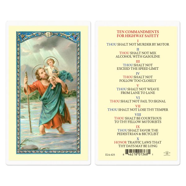 Saint Christopher Highway Safety Laminated Holy Card (pack of 25)