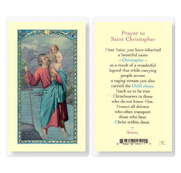 Saint Christopher Laminated Prayer Card (pack of 25)