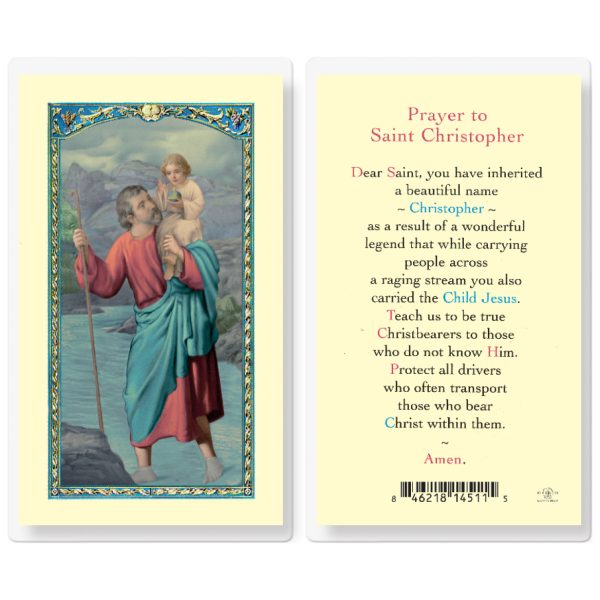 Saint Christopher Laminated Holy Card (pack of 25)