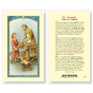 Saint Joseph Patron of Workers Laminated Prayer Card (pack of 25)