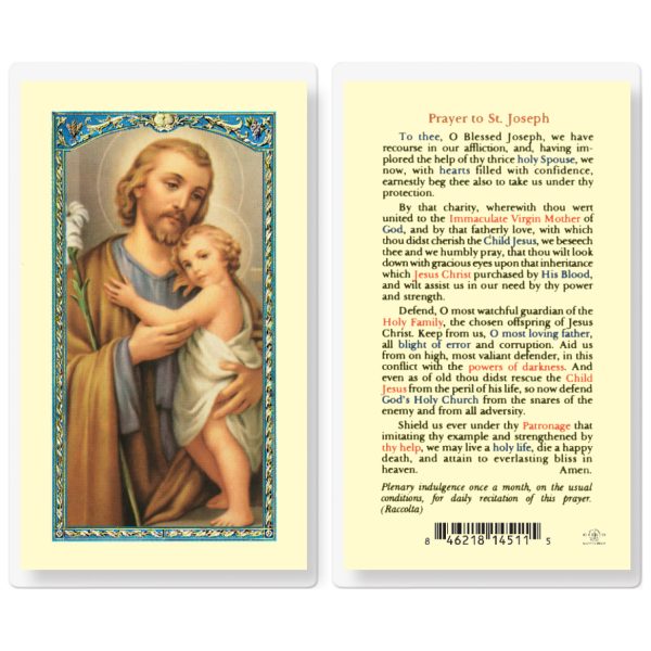 Saint Joseph Laminated Holy Card (pack of 25)