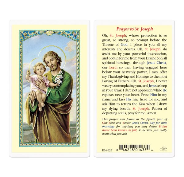 Saint Joseph 50th Year of Our Lord Laminated Prayer Card (pack of 25)