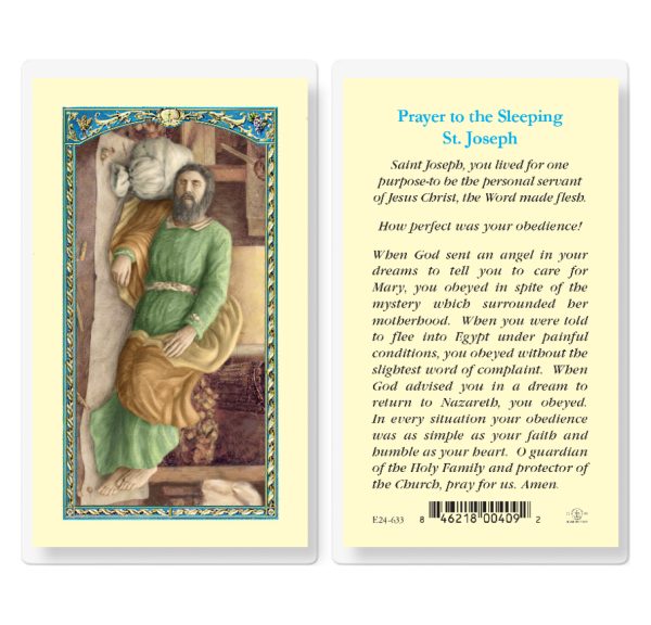 Saint Joseph Sleeping Laminated Prayer Card (pack of 25)